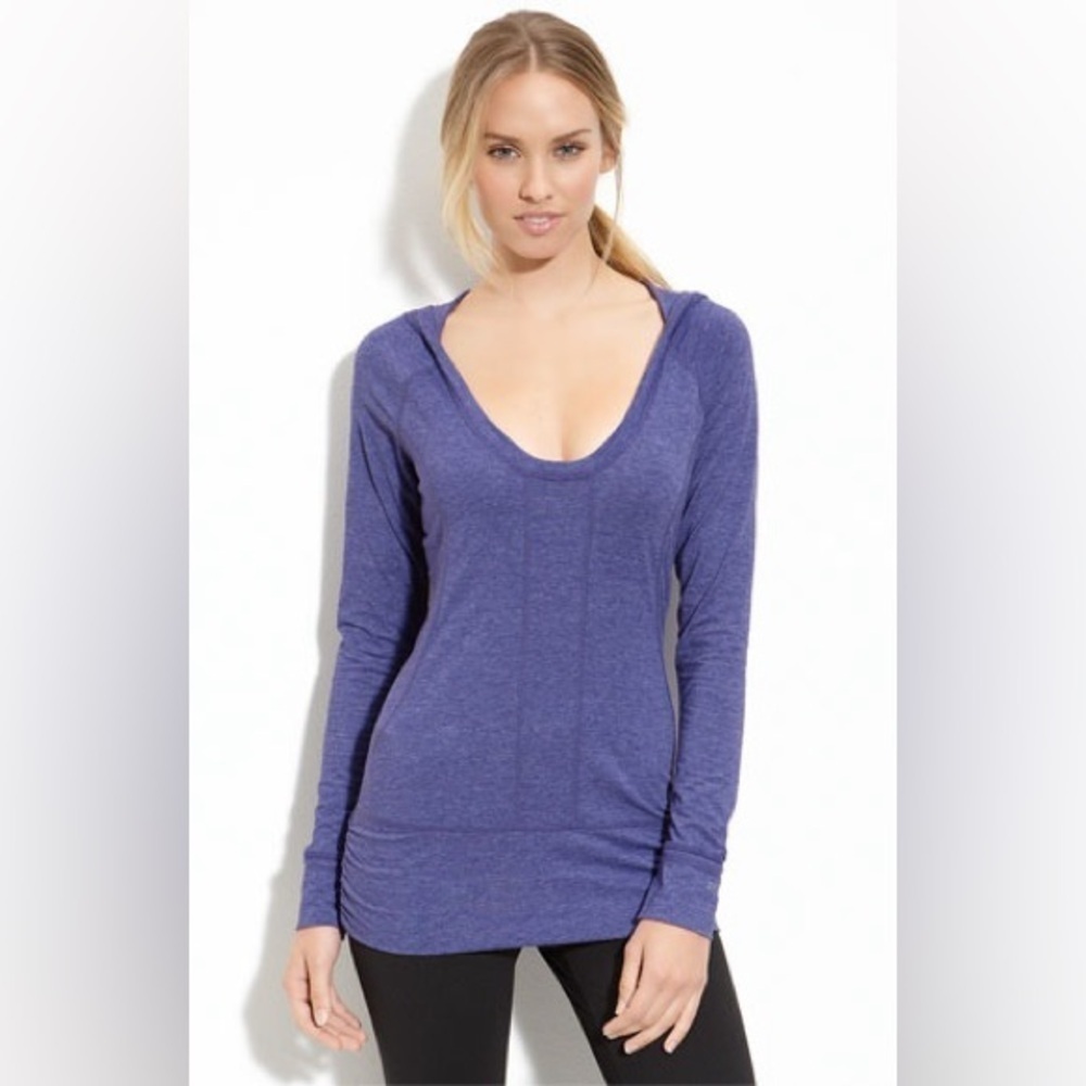Zella Women's Size XS Easy Breezy Hoodie Athletic Top Purple Blue Heathered